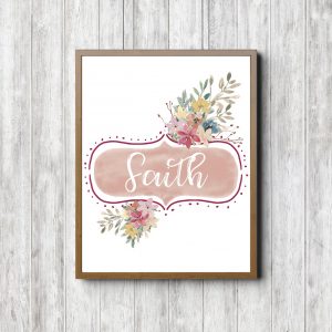 Faith Banner - Pink Floral Printable