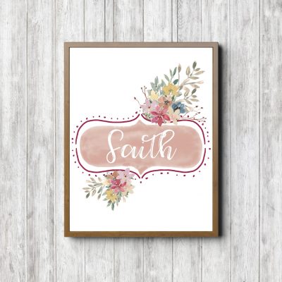 Faith Banner - Pink Floral Printable
