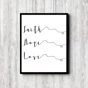 Faith Hope Love Minimal Printable