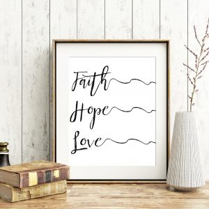 Faith Hope Love Sketch Printable