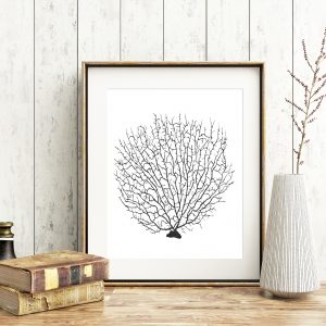 Black Sea Weed Coral Printable