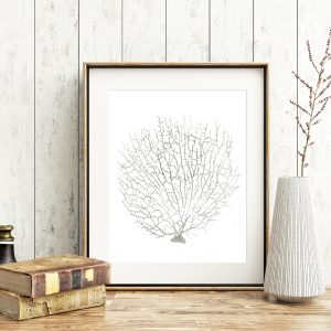 Gray Watercolor Ocean Coral Printable