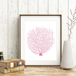 Bright Pink Watercolor Coral Printable
