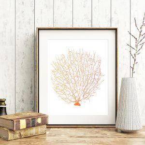 Orange Watercolor Coral Reef Printable