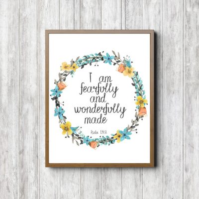 Psalm 139:14 Wreath Scripture Printable