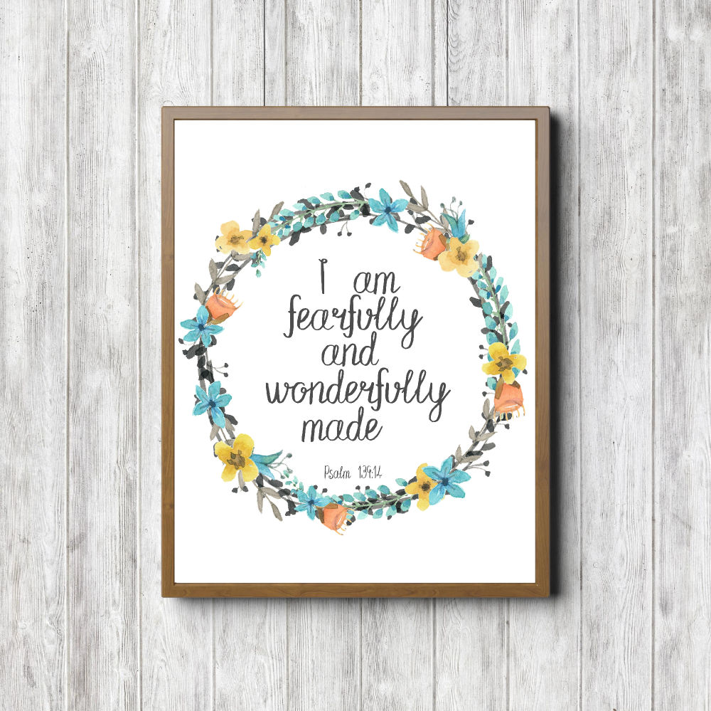 Psalm 139:14 Wreath Scripture Printable