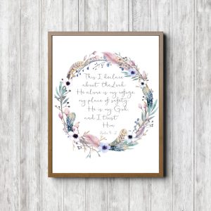 Psalm 91:2 Feathery Floral Printable