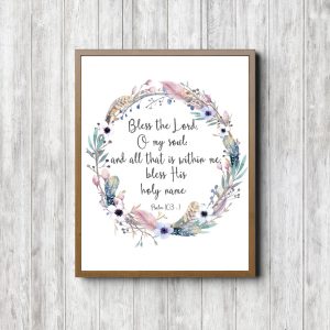 Psalm 103:1 Rustic Wreath Printable