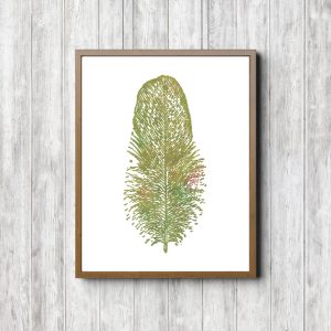 Green Feather Simple Nursery Decor