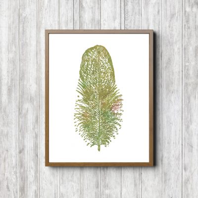 Green Feather Simple Nursery Decor