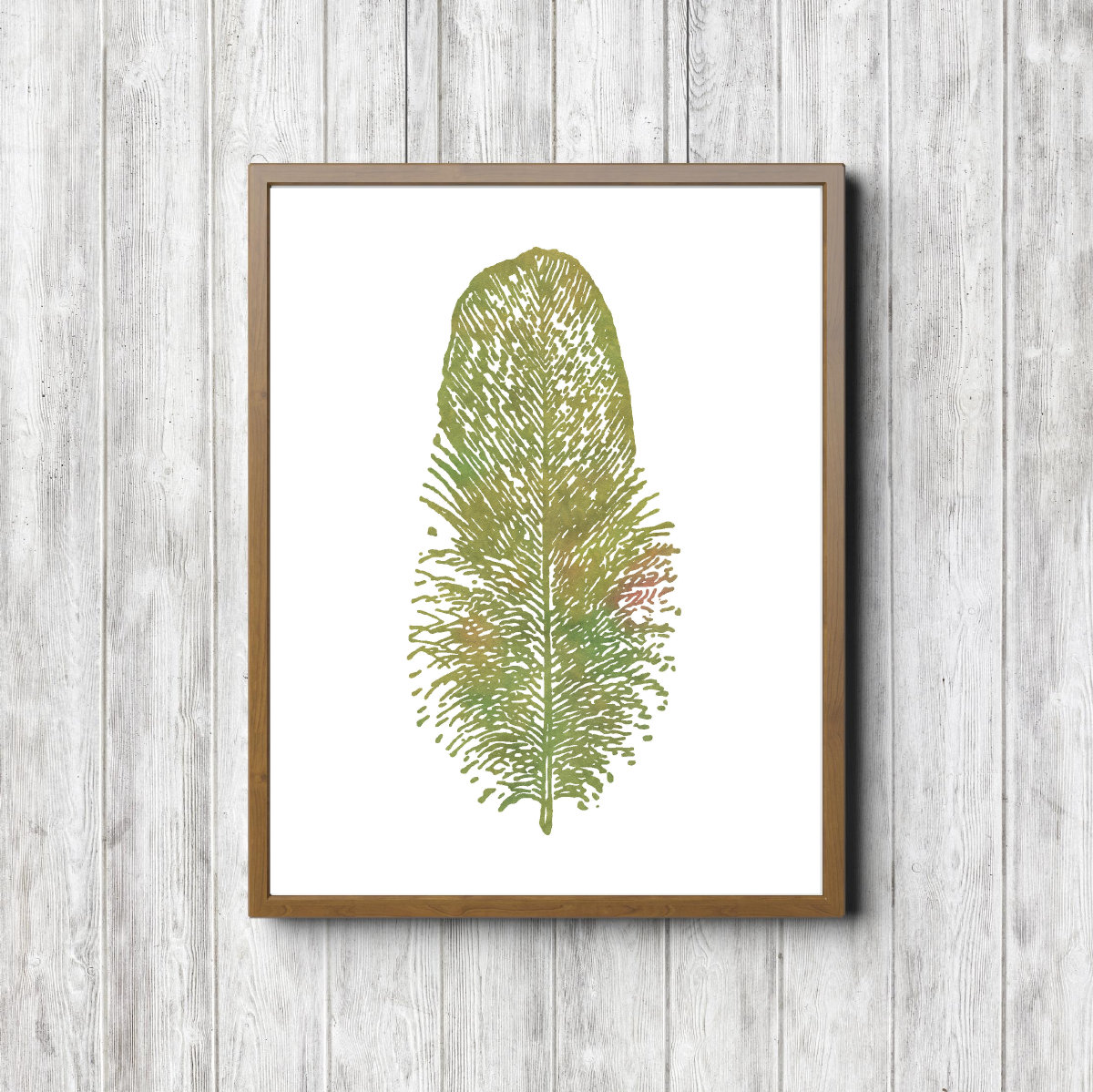 Green Feather Simple Nursery Decor