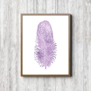 Minimalist Girls Room Purple Feather