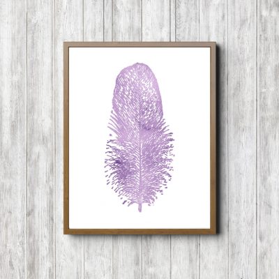 Minimalist Girls Room Purple Feather