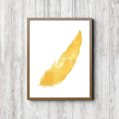 Modern Bedroom Yellow Wall Art