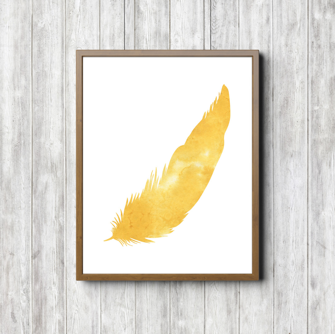 Modern Bedroom Yellow Wall Art