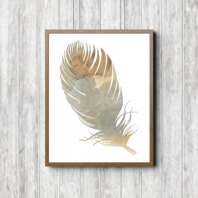 Modern Girls Room Feather Print
