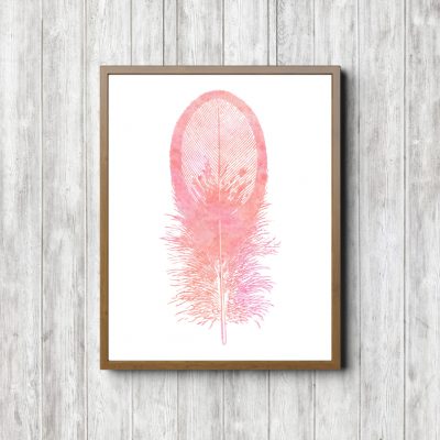 Minimalist Girls Room Feather Wall Art