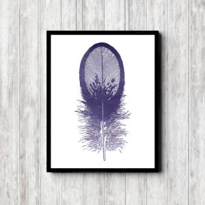 Purple Feather Nursery Wall Art