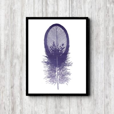 Purple Feather Nursery Wall Art