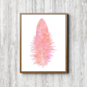 Simple Girls Room Mint Feather Poster