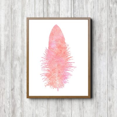 Simple Girls Room Mint Feather Poster