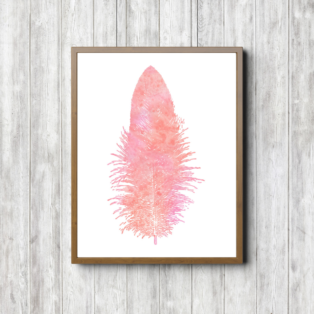 Simple Girls Room Mint Feather Poster