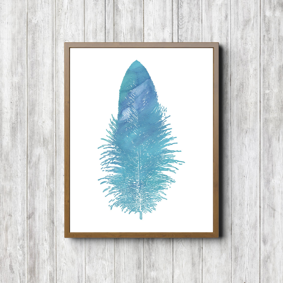 Blue Modern Minimalist Feather Printable