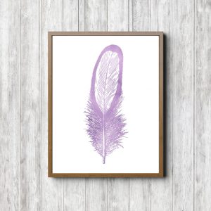 Purple Feather Kids Room Poster