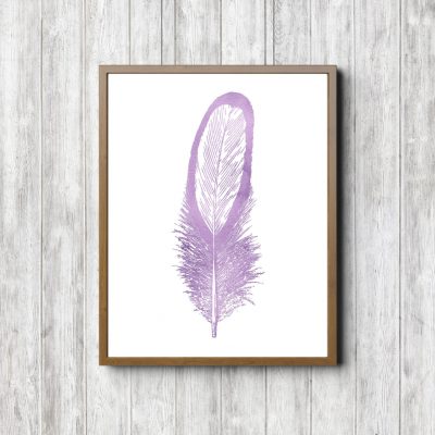 Purple Feather Kids Room Poster