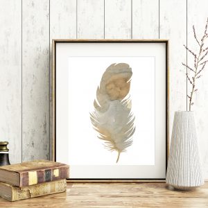 Beige Feather Modern Nursery Printable