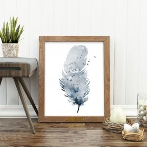 Minimalist Office Feather Print