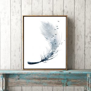 Modern Boys Room Feather Poster