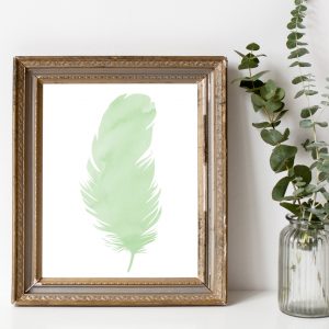 Mint Kids Room Feather Decor