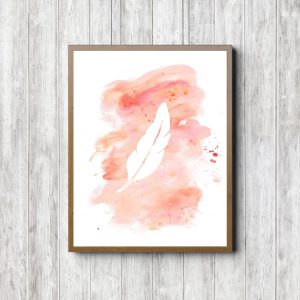 Modern Kids Room Feather Wall Art