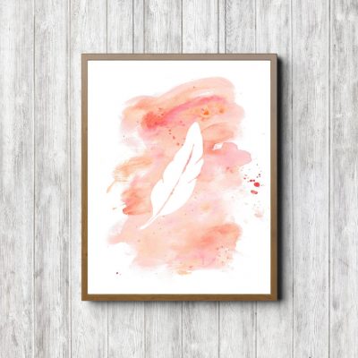 Modern Kids Room Feather Wall Art