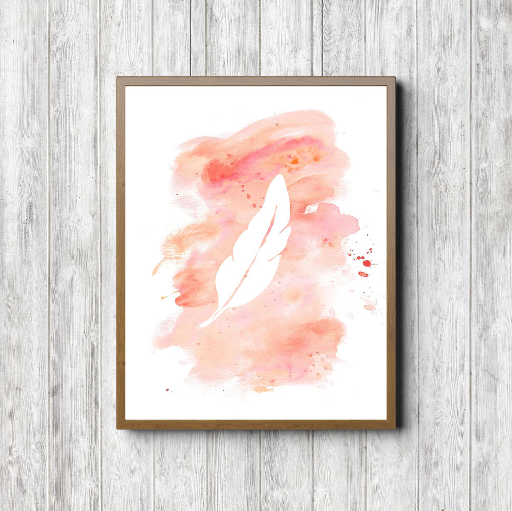 Modern Kids Room Feather Wall Art