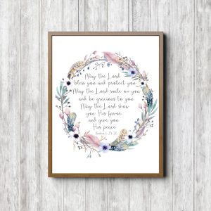 Numbers 6:24-26 Rustic Wreath Printable