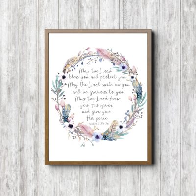Numbers 6:24-26 Rustic Wreath Printable