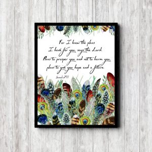 Jeremiah 29:11 Feathery Scripture Printable