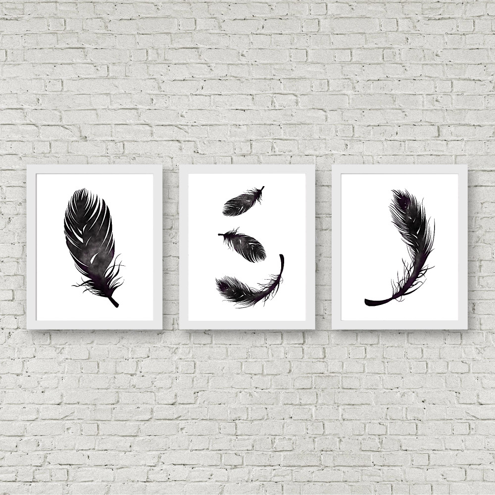 Black Feathers Printable Set
