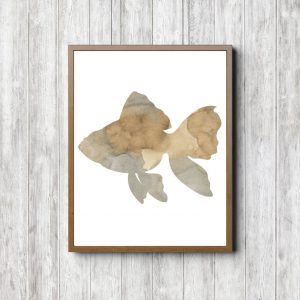 Beige Watercolor Fish Printable