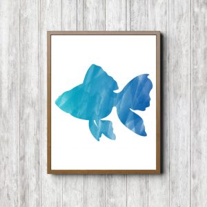 Blue Watercolor Fish Printable