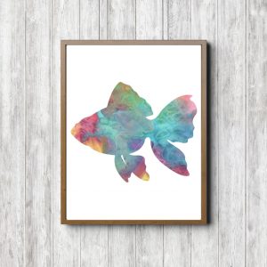 Rainbow Watercolor Fish Printable