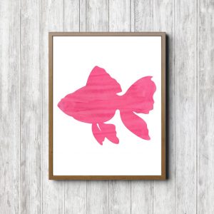 Pink Watercolor Fish Printable