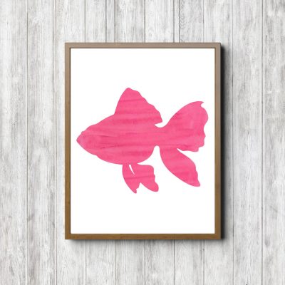 Pink Watercolor Fish Printable