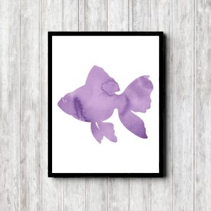 Purple Watercolor Fish Printable