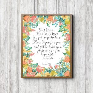 Jeremiah 29:11 Floral Border Printable
