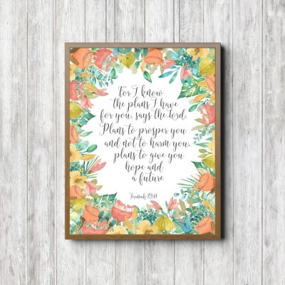 Jeremiah 29:11 Floral Border Printable