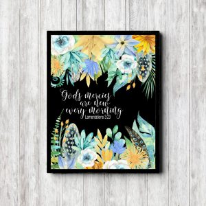 Lamentations 3:23 Floral Scripture Printable