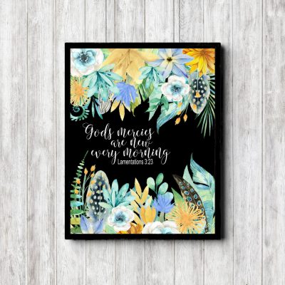 Lamentations 3:23 Floral Scripture Printable